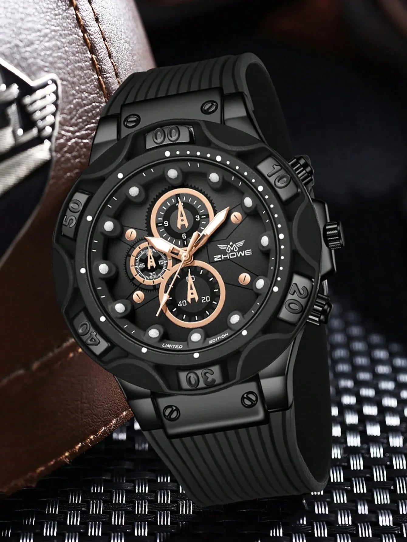 SET PHANTOM DUO™ · 2 Relojes Hombre Cronógrafo · Acero Rose Gold Premium
