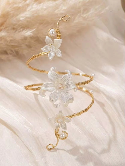 BRAZALETE NINFA™ · Brazalete de Brazo Flores de Perla · Accesorio Mujer Exclusivo