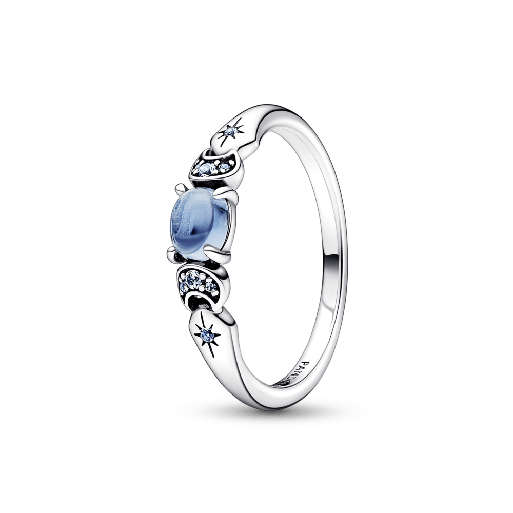 ANILLO AQUA STELLA™ · Anillo de Promesa · Piedra Azul Océano