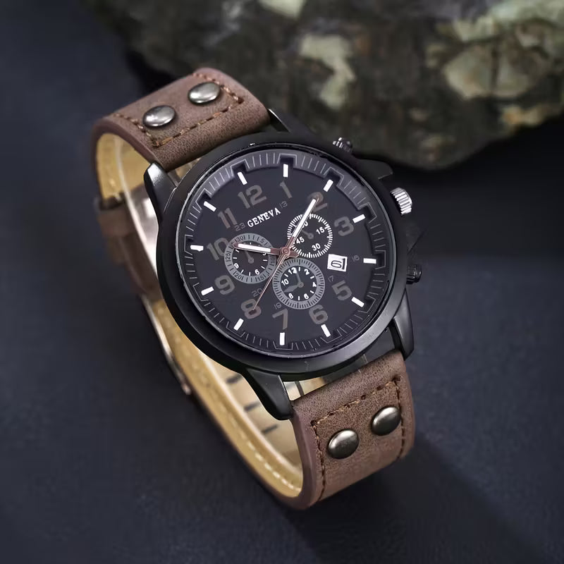 SET EMPIRE™ — Gafas · Reloj · Cinturón · Billetera · Llavero | Caja Regalo | Hombre