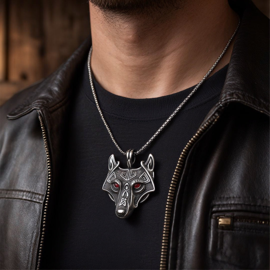 COLLAR FENRIR™ · Lobo Nórdico Vikingo Acero + Ebook y Guía de Símbolos