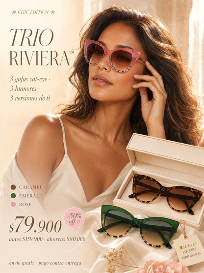 TRIO CAT-EYE RIVIERA™ · 3 Gafas de Sol Mujer · Estilo Chic Pinterest