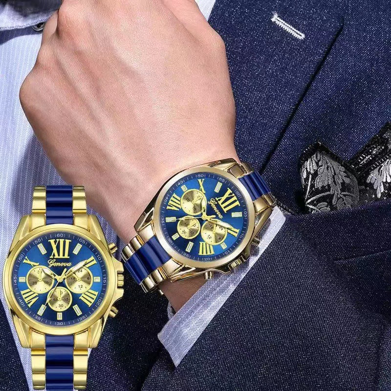 SET DUO BARÓN GOLD™ · 2 Relojes Hombre Cronógrafo Dorado · Aristócrata Edition