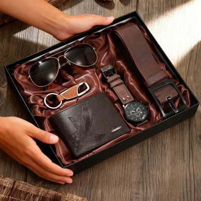 SET EMPIRE™ — Gafas · Reloj · Cinturón · Billetera · Llavero | Caja Regalo | Hombre