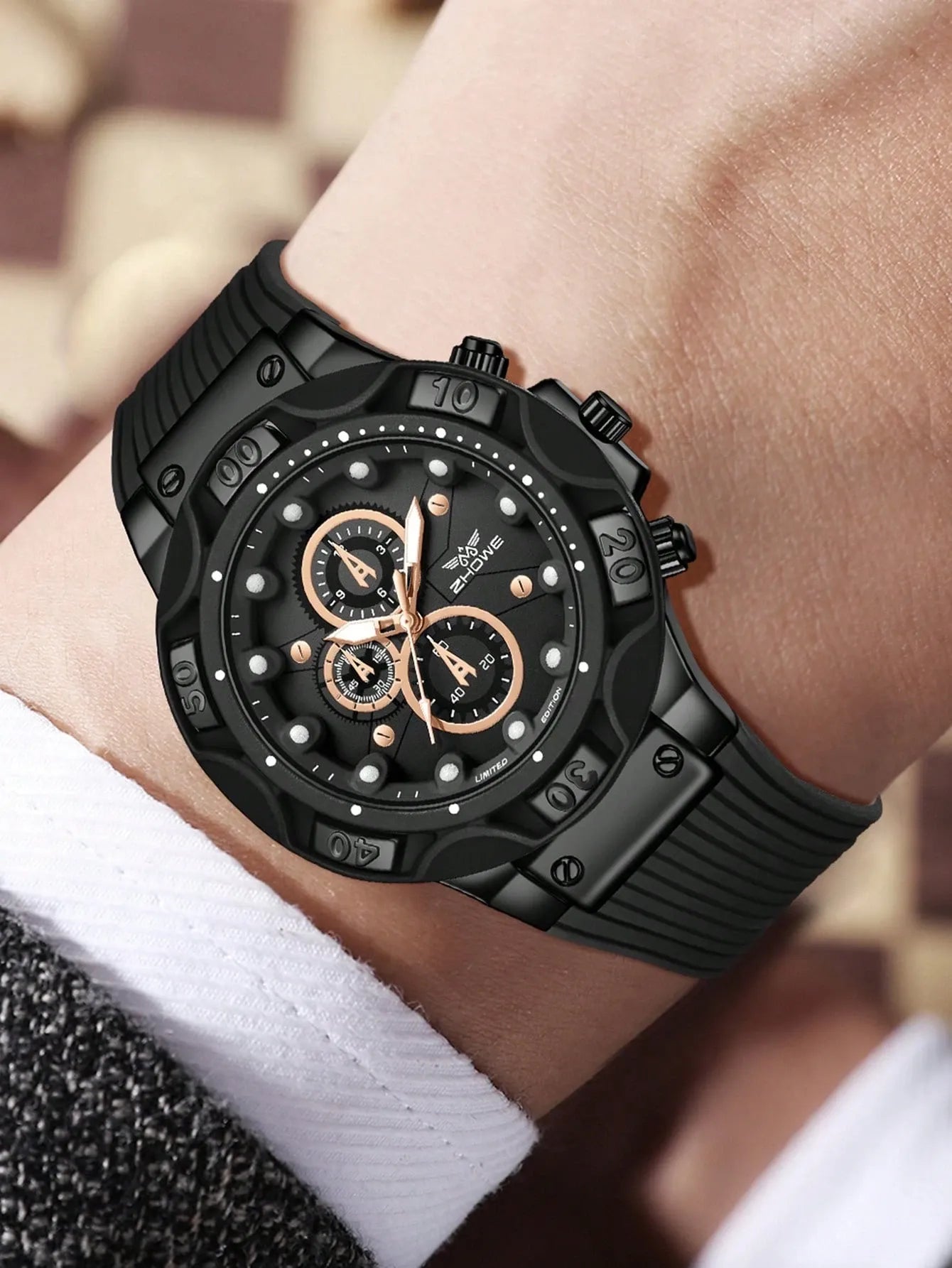 SET PHANTOM DUO™ · 2 Relojes Hombre Cronógrafo · Acero Rose Gold Premium