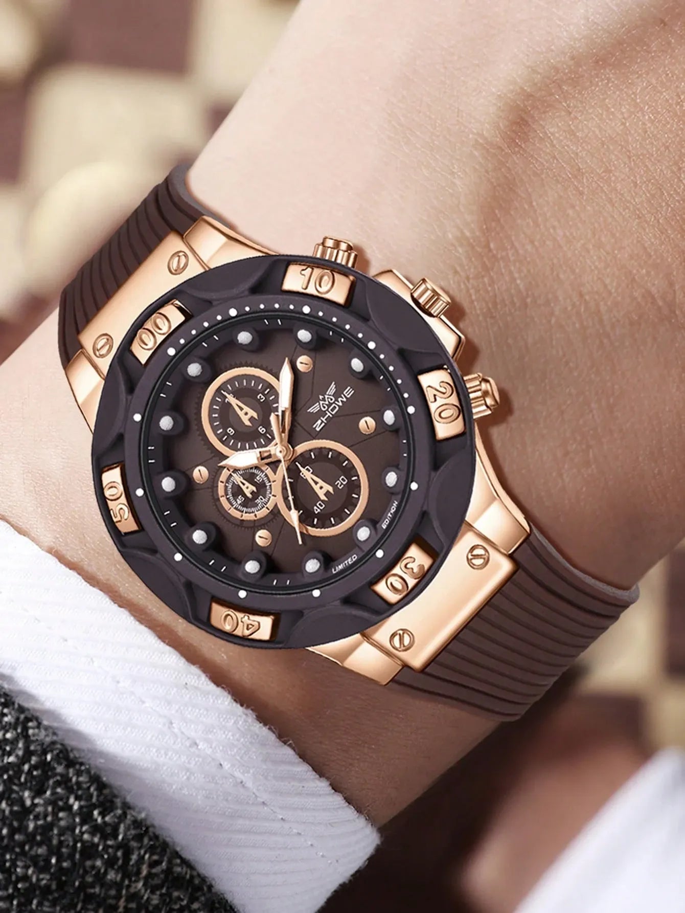 SET PHANTOM DUO™ · 2 Relojes Hombre Cronógrafo · Acero Rose Gold Premium