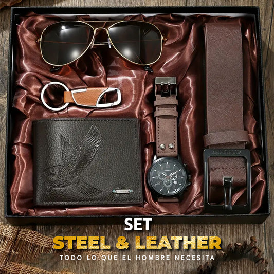 🔥OFERTA LIMITADA🔥SET STEEL & LEATHER